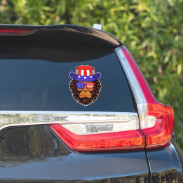 Sticker 4 juillet Patriotic USA Casquette portant un pied 