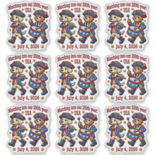 Sticker 4 juillet Semiquincentenaire du 250e anniversaire 