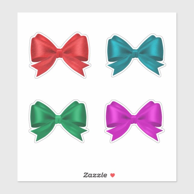 Sticker 4 x Belle Scrapbooking Cardmaking Bows (Feuille)