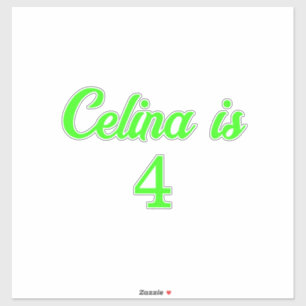 Sticker 4e anniversaire Neon Green Custom Age Nom Couleur