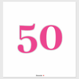 Sticker 50e anniversaire de fête rose sur mesure âge Numér