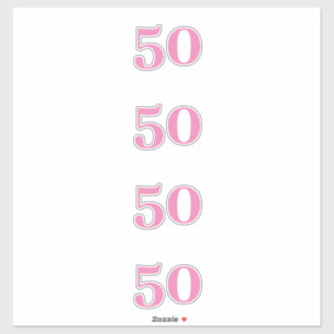 Sticker 50e anniversaire Rose Custom Age Numéro Cinquante 