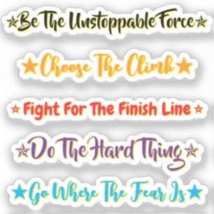 Sticker 5 citations de défi   Motivation & Inspiration