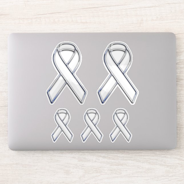 Sticker 5 Style Chrome Imprimer Blanc Ruban Sensibilisatio (Ordinateur)