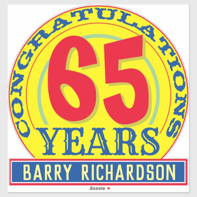Sticker 65 ans de fête (Feuille)
