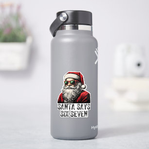 Sticker 67 Meme Drôle de Père Noël dit Six Sept Noël