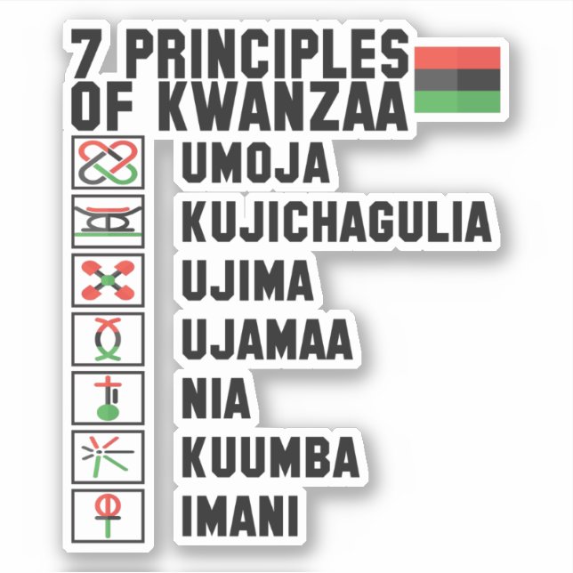 Sticker 7 Principes de Kwanzaa, Kiss Cut (Devant)