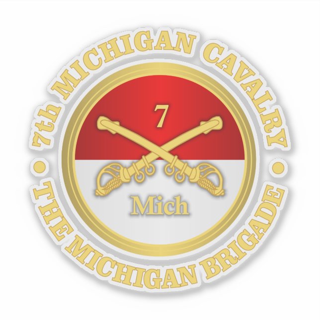 Sticker 7e cavalerie du Michigan (Devant)