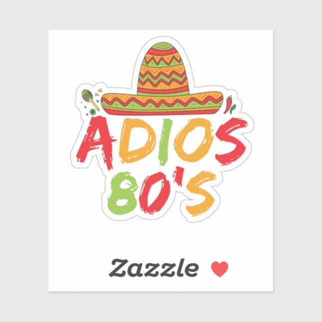 Sticker 80e anniversaire de la fête mexicaine Cinco de May (Feuille)