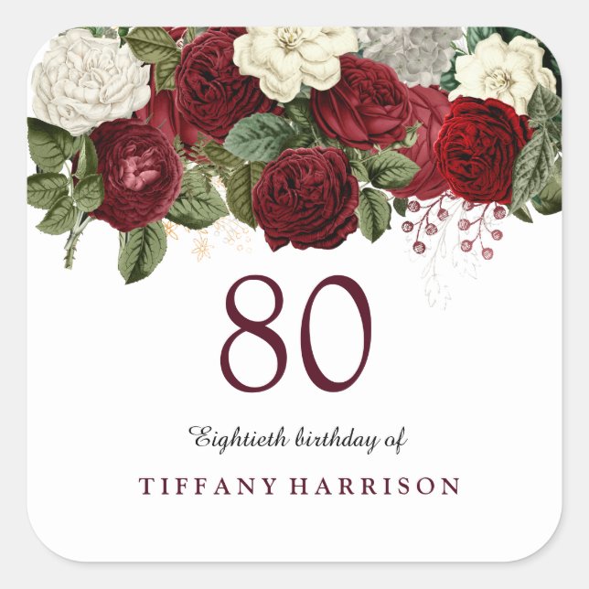 Sticker 80e Anniversaire de la Rose Rouge Bourgogn (Devant)