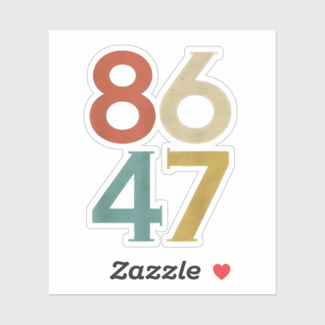 Sticker 86 47 Trump Cool rétro anti-Trump (Feuille)