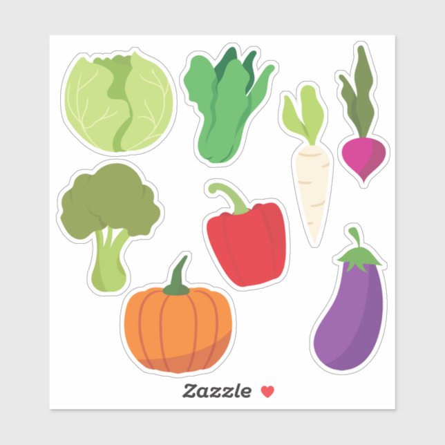 Sticker 8 légumes pour manger Conception hebdomadaire (Feuille)