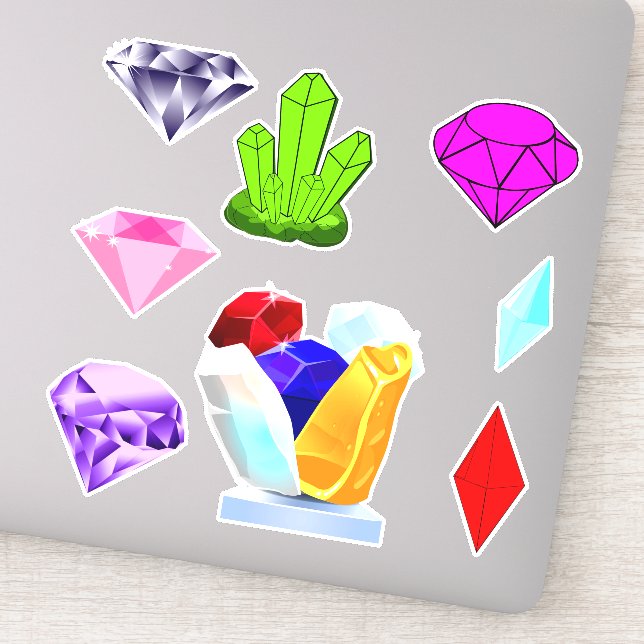 Sticker 8 pierres précieuses en cristal coloré (Jewel Desi (Détail)