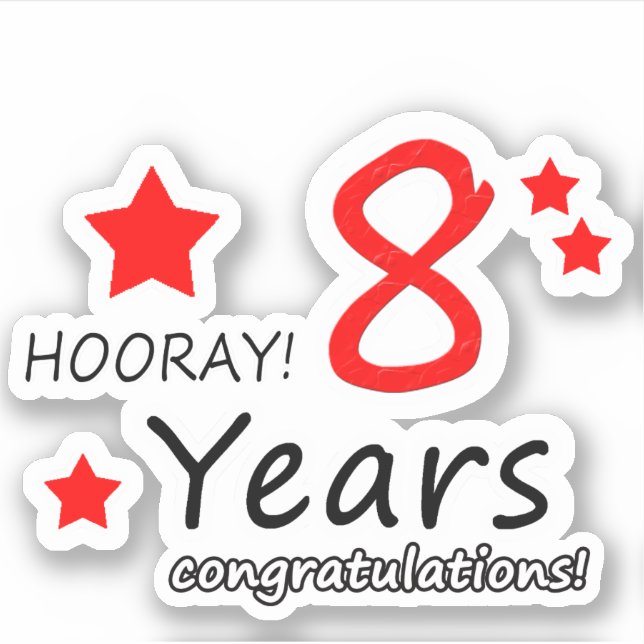 Sticker 8e anniversaire Mariage - 8 ans Anniversaire (Devant)