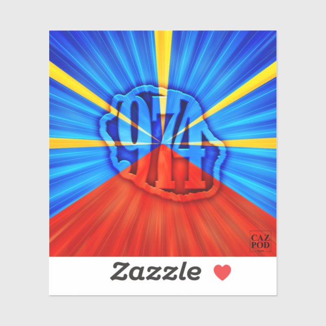 Sticker 974 Ile de la Réunion - Drapeau réunionnais (Feuille)