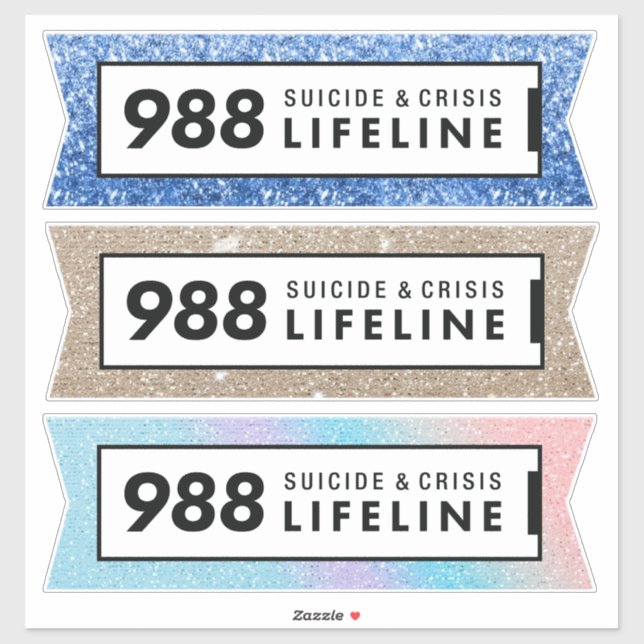 Sticker 988 ligne de crise suicide (Feuille)