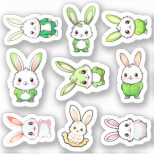 Sticker 9 Animaux adorables de lapin