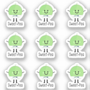 Sticker 9 mini chevalets bébé de pois doux