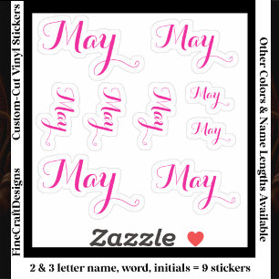 Sticker 9 Mot de nom personnalisé, 2-3 lettres Écriture él