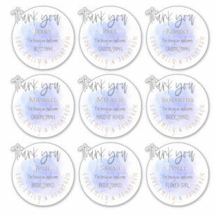 Sticker 9 Noms Merci Message Mariage Individuel Lilac