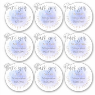 Sticker 9 Noms Merci Message Mariée Partie Individuelle