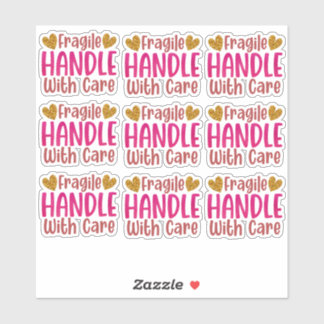 Sticker 9 Poignée Fragile Avec Soin Petite Entreprise