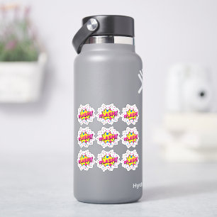 Sticker 9 x Brûler Pop Art rose Jaune sur 4" Vinyl