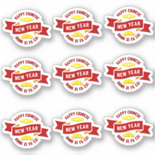 Sticker 9 x Nouvel An Chinois Gong Xi Fa Cai - Wish Weight