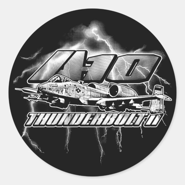 Sticker A-10 Thunderbolt II Classic Round Sticker (Devant)