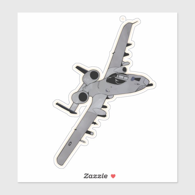 Sticker A-10 Thunderbolt II, phacochère, avion d'attaque (Feuille)