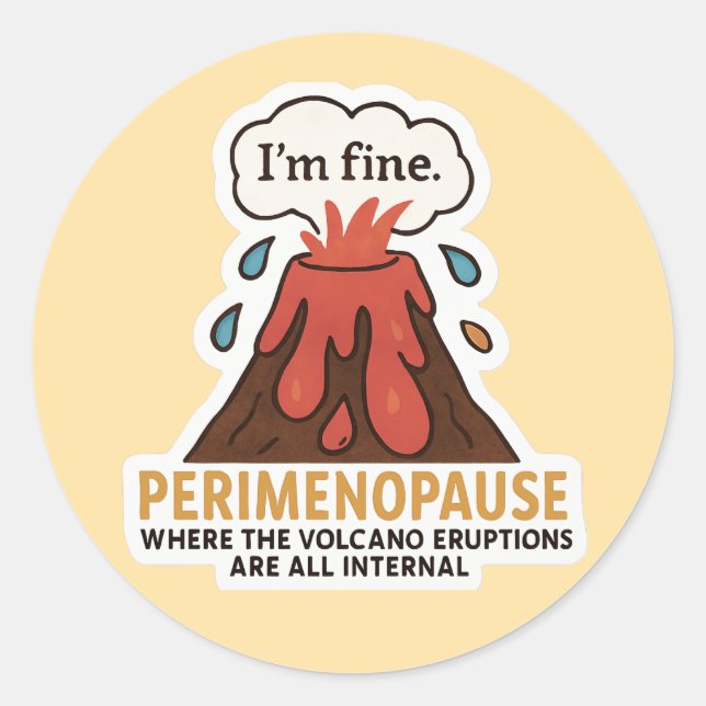 Sticker à aile molten Mood - Volcan Perimenopause (Devant)