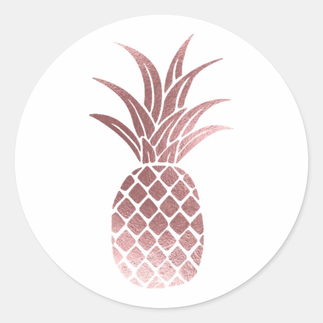Sticker à ananas Rose en or Faux (Devant)