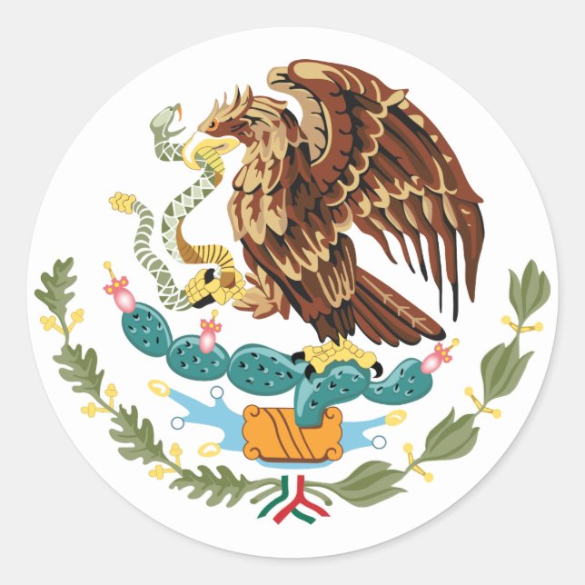 Sticker à armoiries du Drapeau du Mexique (Devant)