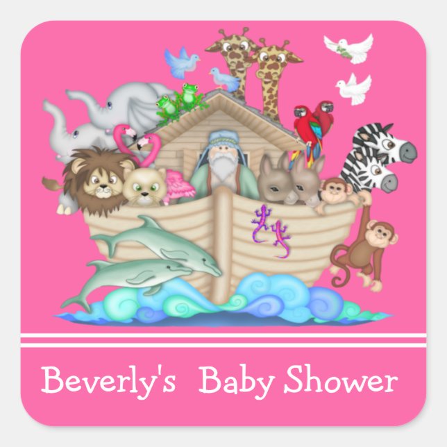 Sticker à Baby shower d'arche de Noah (Devant)