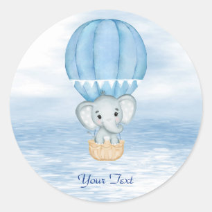 Sticker à ballon à air chaud Blue Elephant