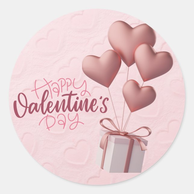 Sticker à ballons roses de Valentine (Devant)