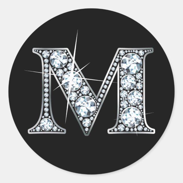 Sticker à bille de diamant "M" (Devant)