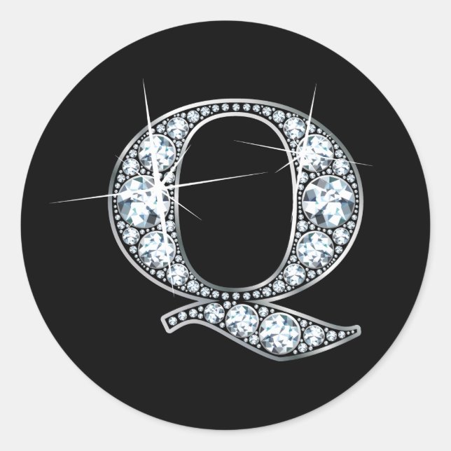 Sticker à bille de diamant "Q" (Devant)