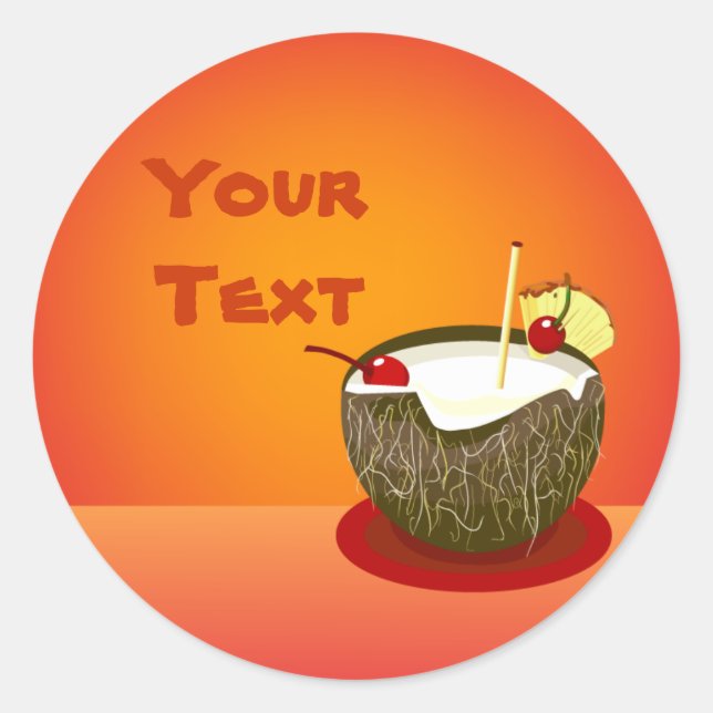 Sticker à boisson à la noix de coco de la fête tro (Devant)