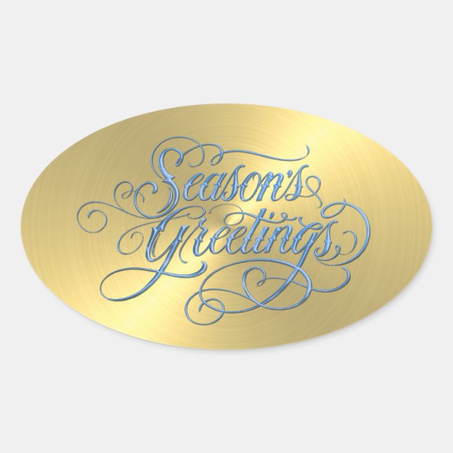 Sticker à Bonnes Fêtes en feuilles d'or (Devant)