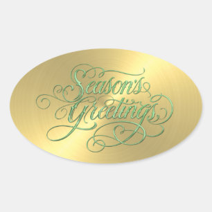 Sticker à Bonnes Fêtes en feuilles d'or