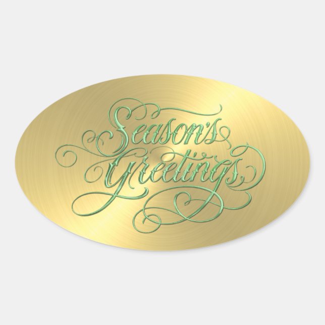 Sticker à Bonnes Fêtes en feuilles d'or (Devant)