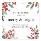 Sticker à bougie de Noël joyeux et lumineux