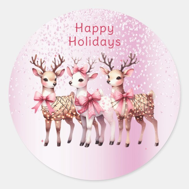 Sticker à cerfs de Noël (Devant)