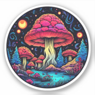 Sticker à champignons Trippy : Un plaisir psychédé