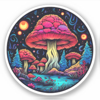 Sticker à champignons Trippy : Un plaisir psychédé
