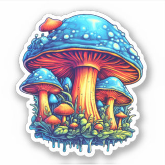 Sticker à champignons Trippy : Un plaisir psychédé