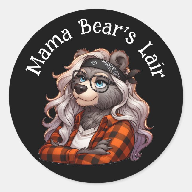 Sticker à cheveux de Mama Bear (Devant)