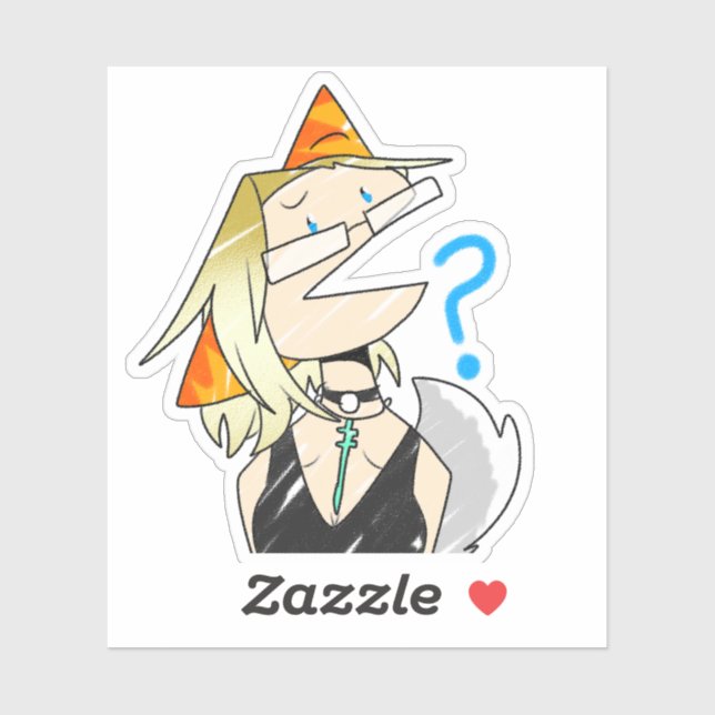 Sticker à coeur de glacier confondu (Feuille)