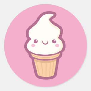 Sticker à cône de crème glacée Kawaii